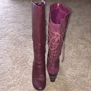 tie up back heeled boots